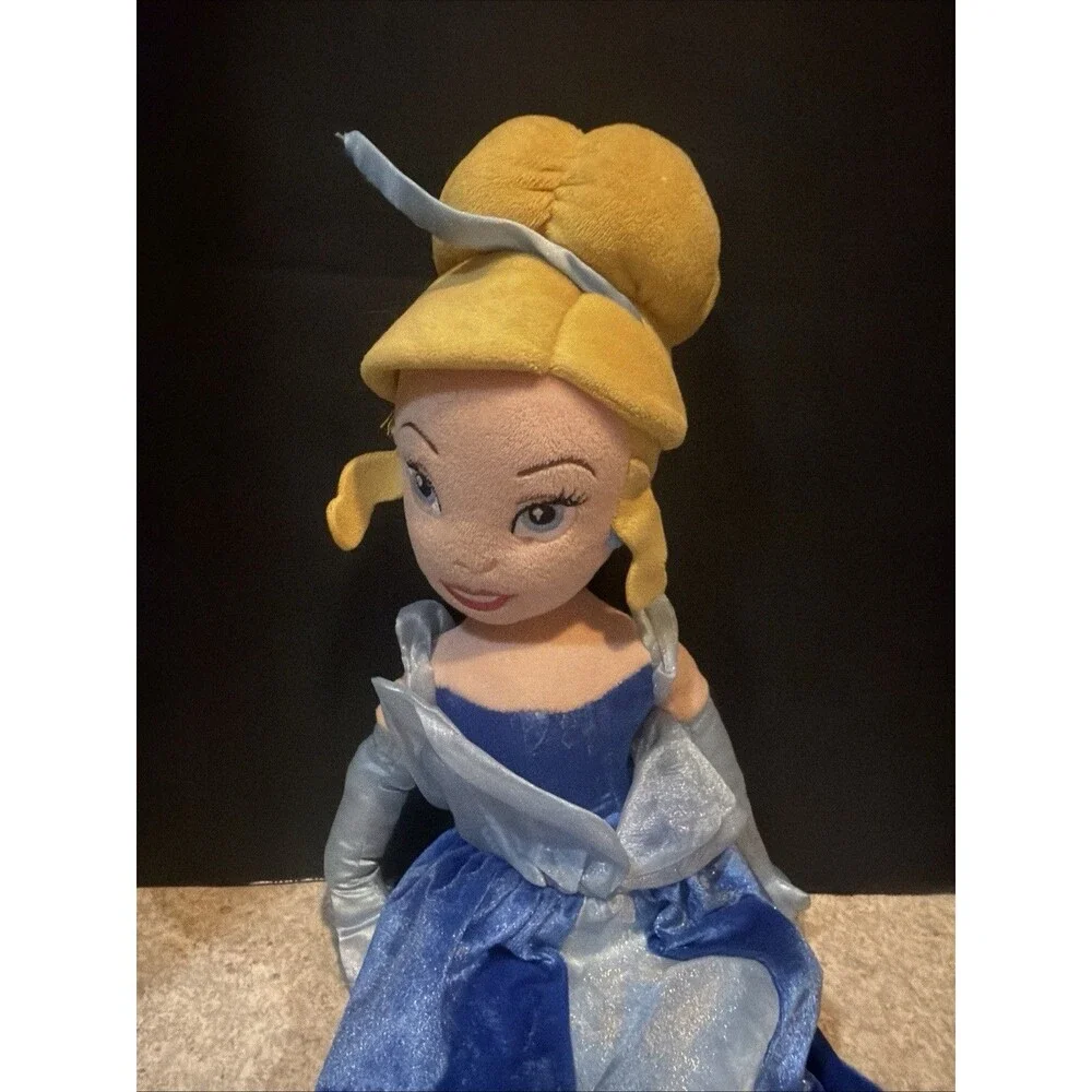 Disney Store Cinderella Plush Stuffed Doll 20” Princess Blue Dress